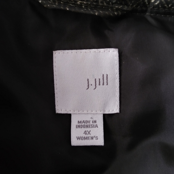 J Jill Puffer Vest Balsam Herringbone Full Zip Womens  Green 4X Plus - Picture 12 of 12